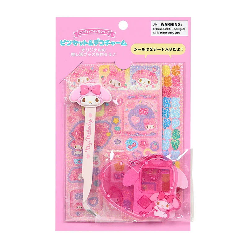 Japan Sanrio Tweezers & Deco Charms & Sticker (Enjoy Idol)