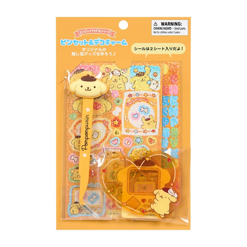 Japan Sanrio Tweezers & Deco Charms & Sticker (Enjoy Idol)