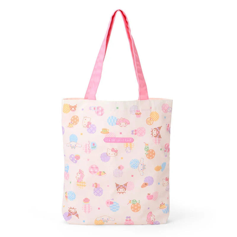 Japan Sanrio Characters Mix Tote Bag (Peaceful Pastel)