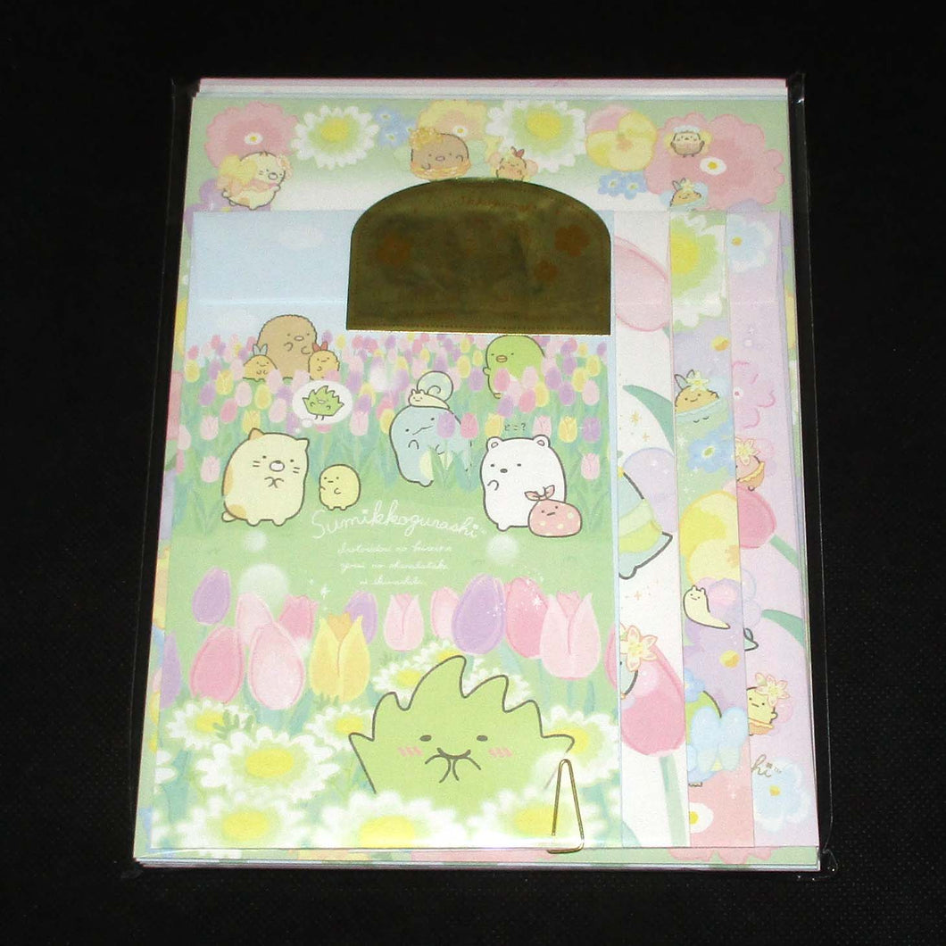 Japan San-X Sumikko Gurashi Letter Paper & Envelope Set (Flower Garden)