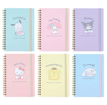 Load image into Gallery viewer, Japan Sanrio My Melody / Hello Kitty / Pochacco / Pompompurin / Kuromi / Cinnamoroll B6 Spiral Notebook (Plush Design)
