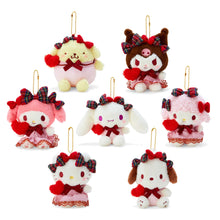 Load image into Gallery viewer, Japan Sanrio Pompompurin / Kuromi / My Melody / Cinnamoroll / My Sweet Piano / Hello Kitty / Pochacco Plush Doll Keychain (Ribbon Love)
