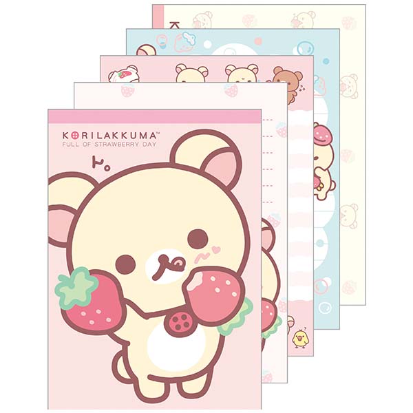 Japan San-X Rilakkuma Memo Pad (Strawberry Every Day)