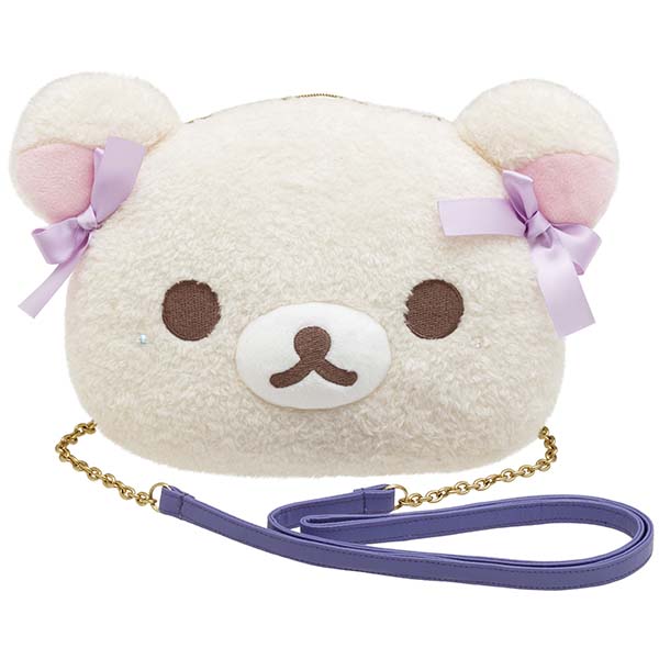 Japan San-X Rilakkuma Korilakkuma Plush Shoulder Bag (Cotton Candy in the Sky)