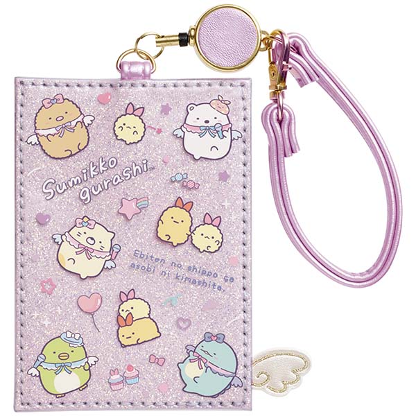 Japan San-X Sumikko Gurashi Reel Card Holder Pass Case (Angel Idol)