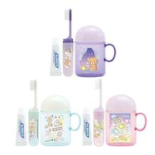 Lade das Bild in den Galerie-Viewer, Japan San-X Sumikko Gurashi / Rilakkuma Kid Travel Toothbrush and Clear Plastic Cup Set
