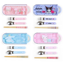 Load image into Gallery viewer, Japan Sanrio Hello Kitty / My Melody / Kuromi / Cinnamoroll Chopsticks Fork Spoon &amp; Case
