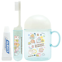 Lade das Bild in den Galerie-Viewer, Japan San-X Sumikko Gurashi / Rilakkuma Kid Travel Toothbrush and Clear Plastic Cup Set
