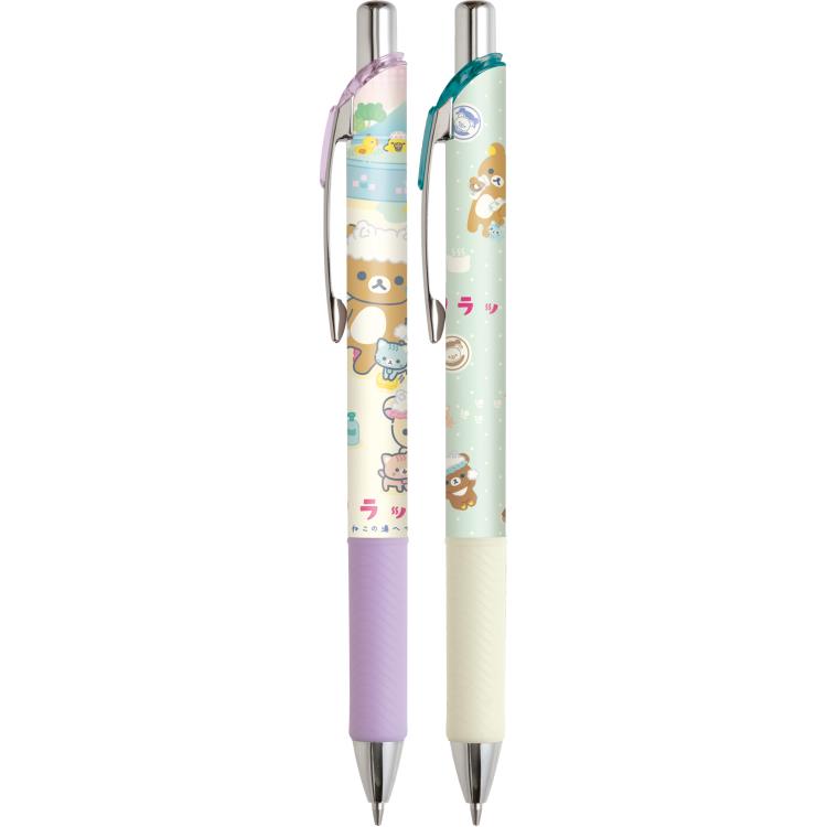 Japan San-X Rilakkuma Energel Mechanical Pencil Set of 2 (Neko Onsen)