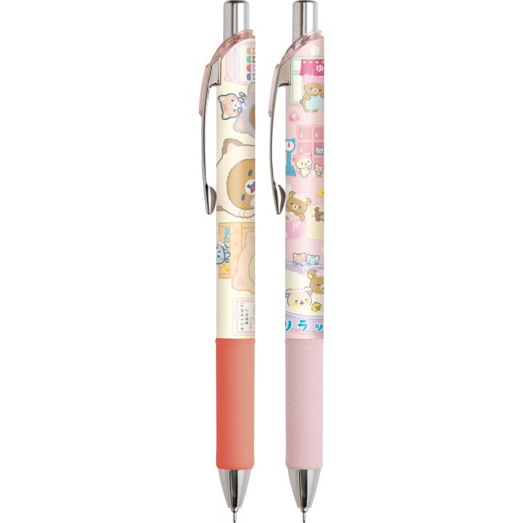 Japan San-X Rilakkuma Energel Ballpoint Pen Set of 2 (Neko Onsen)