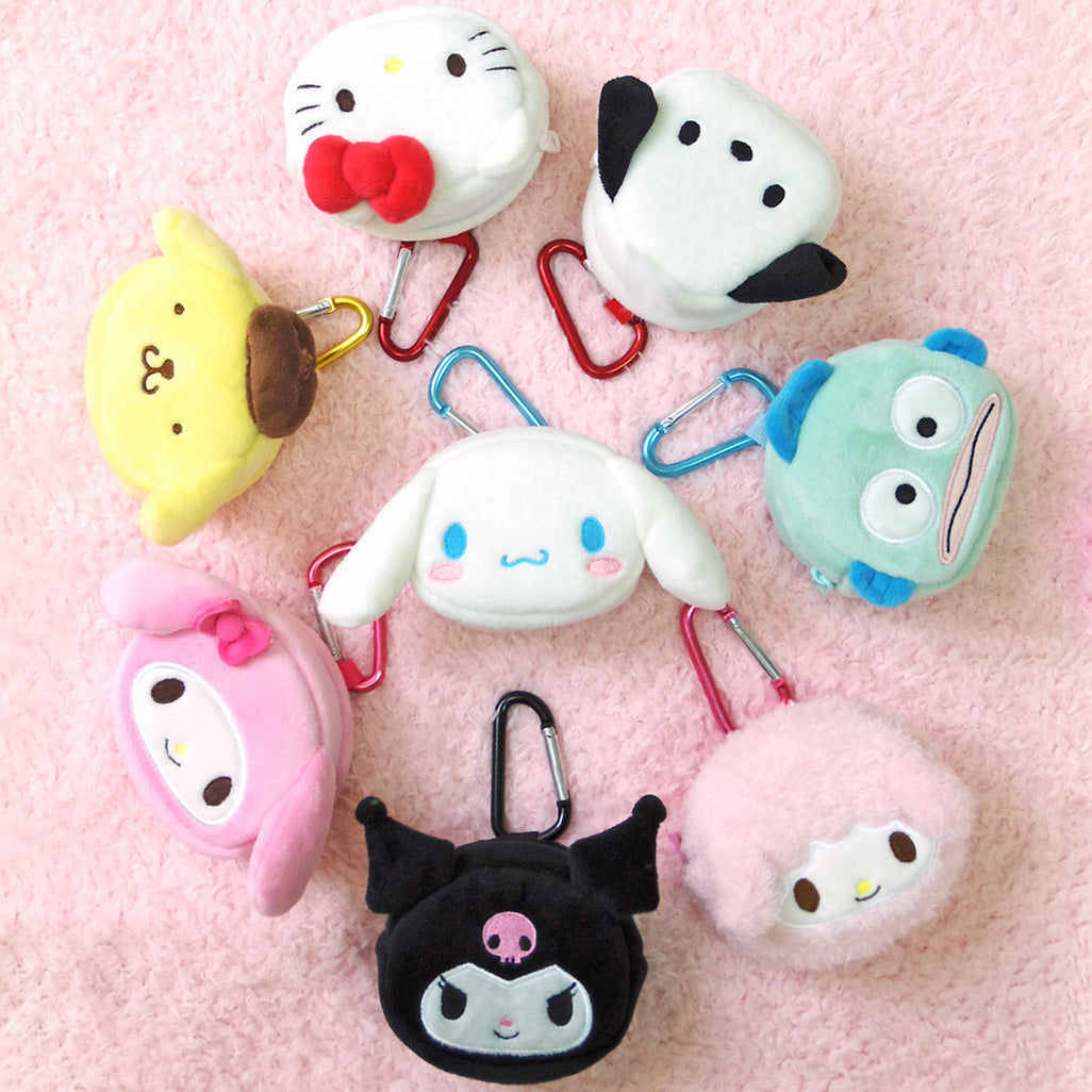 Japan Sanrio Carabiner Plush Coin Purse (Face)