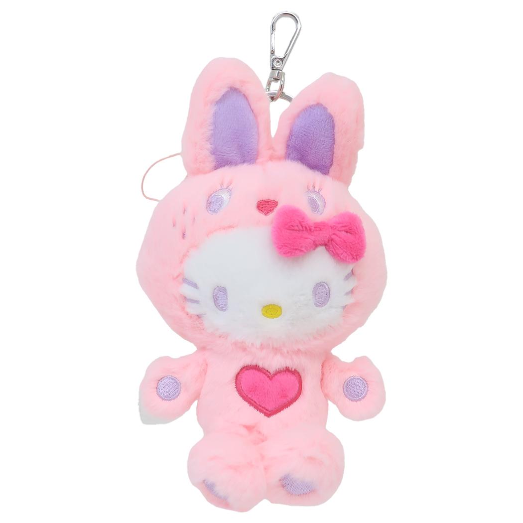 Japan Sanrio Hello Kitty Plush Doll Keychain (Colorful Bunny)