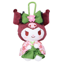 Carica l'immagine nel visualizzatore di Gallery, Japan Sanrio Kuromi Plush Doll &amp; Eco Shopping Tote Bag (Kimono / Matcha)
