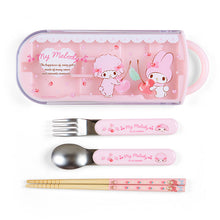 Load image into Gallery viewer, Japan Sanrio Hello Kitty / My Melody / Kuromi / Cinnamoroll Chopsticks Fork Spoon &amp; Case
