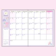 Load image into Gallery viewer, Japan Sanrio Hello Kitty / Little Twin Stars 2024 Monthly A5 Schedule Book / Planner
