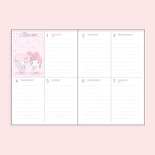 Lade das Bild in den Galerie-Viewer, Japan Sanrio Characters Mix / Hello Kitty / My Melody / Little Twin Stars / Kuromi / Pochacco / Pompompurin / Cinnamoroll 2024 Weekly B6 Schedule Book / Planner
