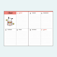 Load image into Gallery viewer, Japan Sanrio Characters Mix / Hello Kitty / My Melody / Little Twin Stars / Kuromi / Pochacco / Pompompurin / Cinnamoroll 2024 Weekly B6 Schedule Book / Planner
