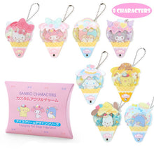 Load image into Gallery viewer, Japan Sanrio Hello Kitty / My Melody / Little Twin Stars / Kuromi / Cinnamoroll / Pompompurin / Pochacco / Tuxedo Sam Acrylic Keychain (Ice Cream)
