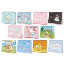 Load image into Gallery viewer, Japan Sanrio Characters Mix / Pochacoo / My Melody / Kuromi / Little Twin Stars / Hello Kitty / Keroppi / Gudetama / Tuxedo Sam / Pompompurin / Cinnamoroll 2023 Desk Calendar
