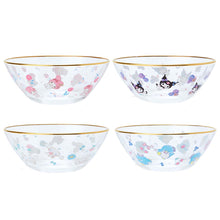 Afbeelding in Gallery-weergave laden, Japan Sanrio Cinnamoroll / Kuromi / My Melody / Tuxedo Sam Gold Rim Glass Bowl
