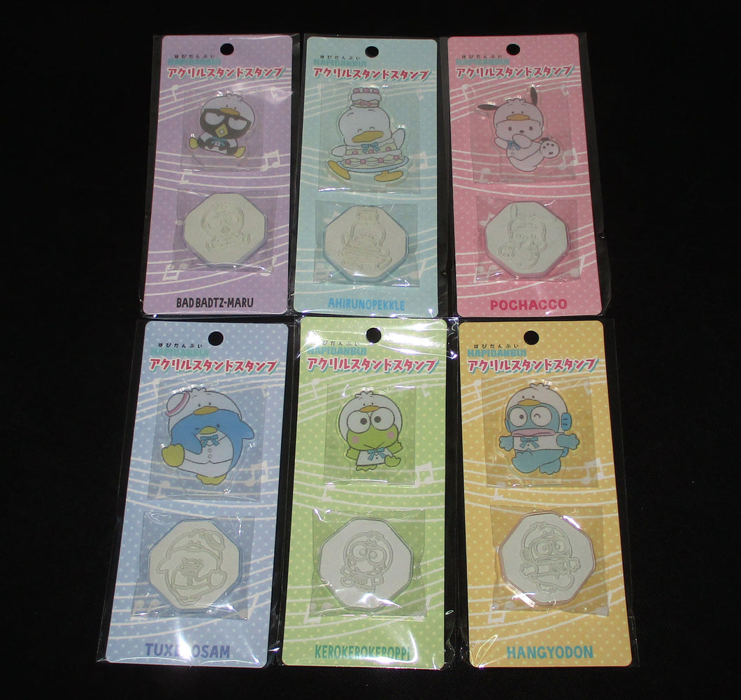 Japan Sanrio Bad Badtz Maru / Pekkle / Pochacco / Tuxedo Sam / Keroppi / Hangyodon Stamp (Party)