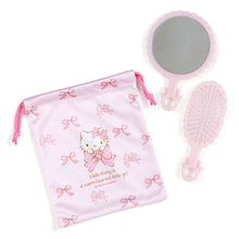 이미지를 갤러리 뷰어에 로드 , Japan Sanrio Hello Kitty / My Melody / Little Twin Stars / Cinnamoroll Pocket Mirror Hair Brush and Drawstring Bag Set
