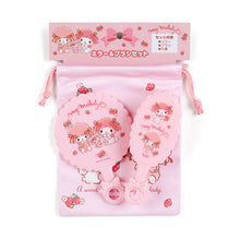 이미지를 갤러리 뷰어에 로드 , Japan Sanrio Hello Kitty / My Melody / Little Twin Stars / Cinnamoroll Pocket Mirror Hair Brush and Drawstring Bag Set
