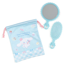 이미지를 갤러리 뷰어에 로드 , Japan Sanrio Hello Kitty / My Melody / Little Twin Stars / Cinnamoroll Pocket Mirror Hair Brush and Drawstring Bag Set
