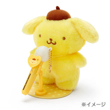 Load image into Gallery viewer, Japan Sanrio My Melody / Pompompurin / Cinnamoroll / Kuromi / Hangyodon / Pochacco Microphone Style LED Light Keychain Mascot Charm (Pitatto)
