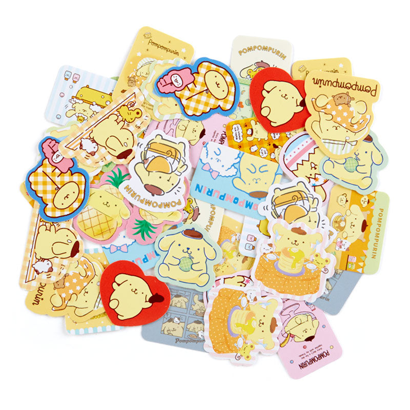 Japan Sanrio Hello Kitty / My Melody / Little Twin Stars / Cinnamoroll / Pochacco / Pompompurin Flake Sticker Seal Pack (Ribbon)