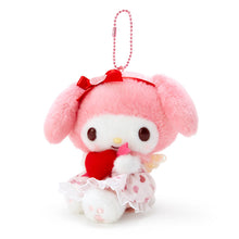 Load image into Gallery viewer, Japan Sanrio My Melody / Kuromi / Cinnamoroll / Pochacco / Tuxedo Sam Plush Doll Keychain (Cupid)
