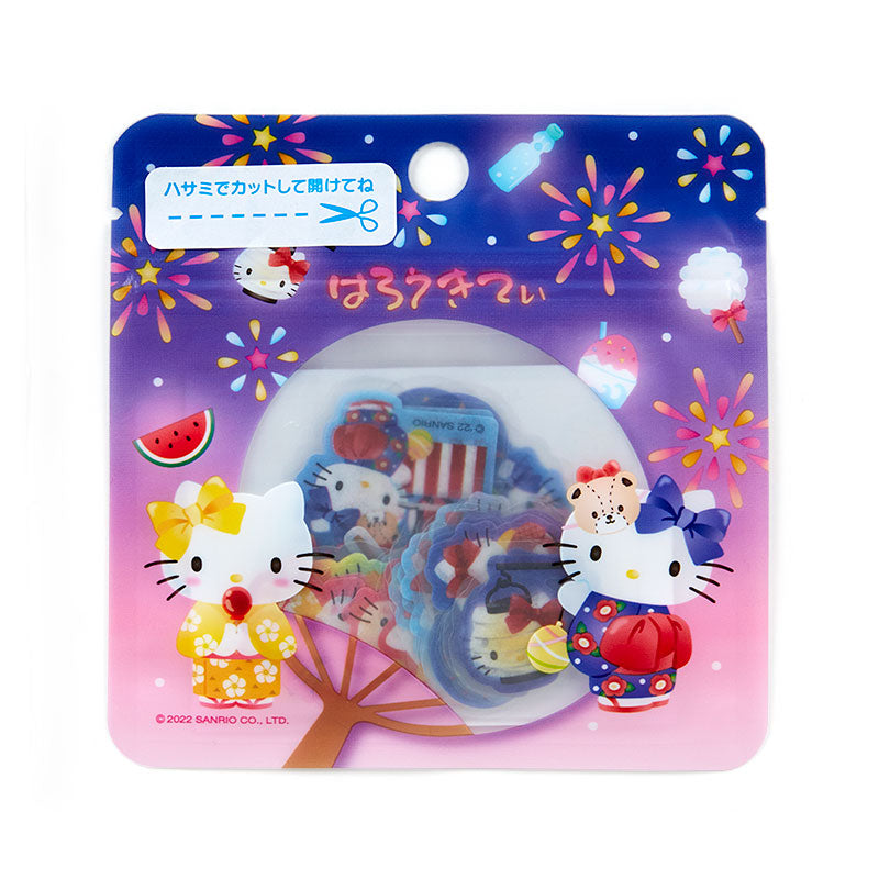 Japan Sanrio Characters Mix / Pompompurin / Hello Kitty / Cinnamoroll / Little Twin Stars Flake Sticker Seal Pack (Summer) 2022 Design