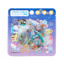 Load image into Gallery viewer, Japan Sanrio Characters Mix / Pompompurin / Hello Kitty / Cinnamoroll / Little Twin Stars Flake Sticker Seal Pack (Summer) 2022 Design
