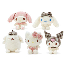 Cargar imagen en el visor de la galería, Japan Sanrio Hello Kitty / Kuromi / My Melody / Cinnamoroll / Pompompurin Plush Doll Soft Toy (Houndstooth)
