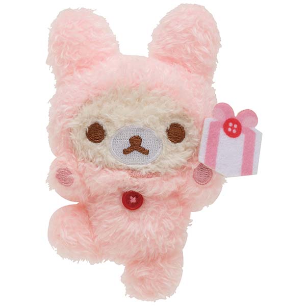 Japan San-X Rilakkuma Mini Plush Doll Brooch Pin (Happy For You)