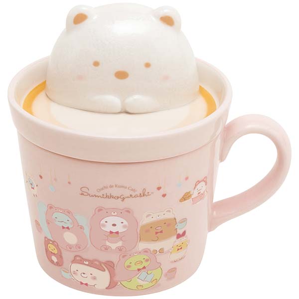 Japan San-X Sumikko Gurashi Ceramic Mug with Lid (Bear Cafe)