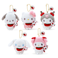 Load image into Gallery viewer, Japan Sanrio Pochacco / Hello Kitty / Kuromi / Cinnamoroll / My Melody Plush Doll Keychain (Strawberry Baby)
