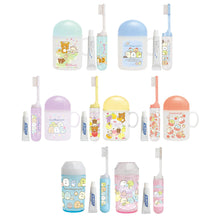 Load image into Gallery viewer, Japan San-X Sumikko Gurashi / Rilakkuma Kid Travel Toothbrush and Clear Plastic Cup Set
