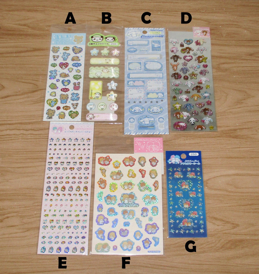 Japan Sanrio Chibumaru / Chocopanda / Cinnamoroll / Sugarbunnies / Little Twin Stars Sticker (Old School)