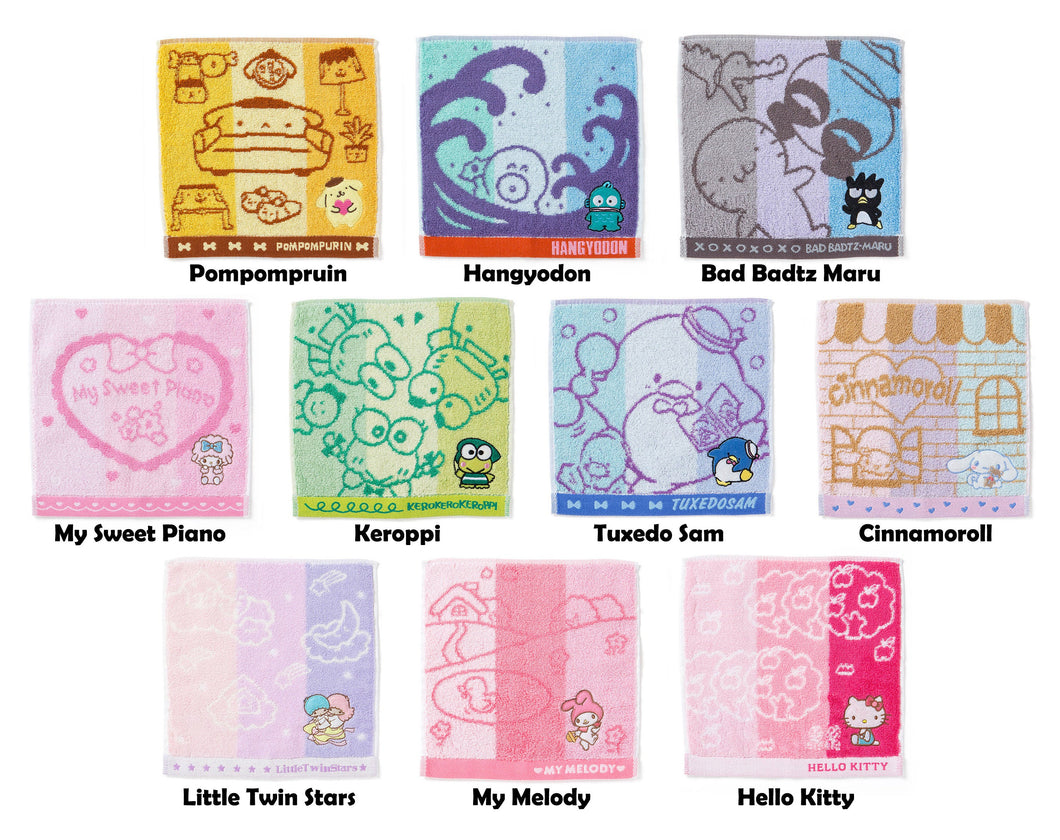 Japan Sanrio Hello Kitty / Little Twin Stars / My Melody / Pompompurin / Cinnamoroll / Keroppi / Tuxedo Sam Towel 20 x 20cm