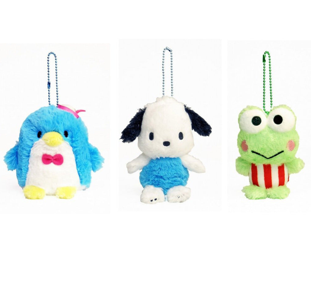 Japan Sanrio Tuxedo Sam / Pochacco / Keroppi Plush Doll Keychain Mascot Charm (HugHug)