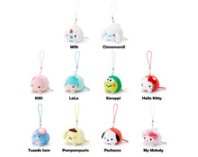 Load image into Gallery viewer, Japan Sanrio Cinnamoroll / Little Twin Stars / Keroppi / Hello Kitty / Tuxedo Sam / Pompompurin / Pochacco / My Melody Plush Doll Keychain Mascot Charm
