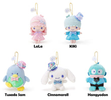 Carregar imagem no visualizador da galeria, Japan Sanrio Little Twin Stars / Tuxedo Sam / Cinnamoroll / Hangyodon Plush Doll Keychain Mascot Charm (Party Under the Sea)
