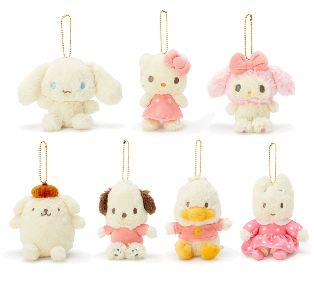 Japan Sanrio Cinnamoroll / Hello Kitty / My Melody / Pompompurin / Pochacco / Pekkle / Marron Cream Plush Doll Keychain Mascot Charm Soft Toy (Natuarl Forest)