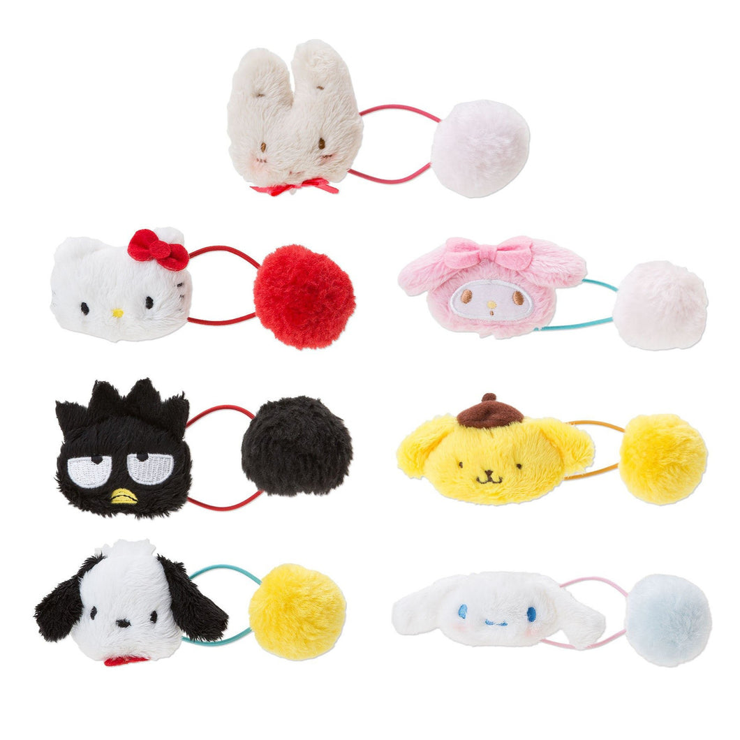 Japan Sanrio Hello Kitty / My Melody / Cinnamoroll / Pompompurin / Kuromi / Bad Badtz Maru Hair Tie Ponytail Holder (Plush Mascot)