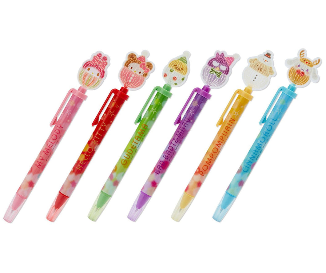 Japan Sanrio Hello Kitty / My Melody / Cinnamoroll / Pompompurin / Bad Badtz Maru / Gudetama Mascot Ballpoint Pen (Winter)