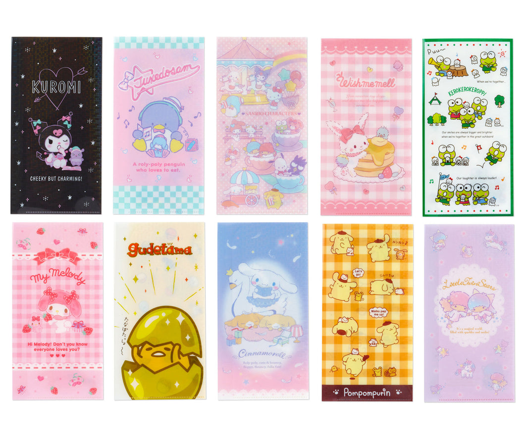 Japan Sanrio Characters Mix / Kuromi / Tuxedo Sam / My Melody / Little Twin Stars / Pompompurin / Gudetama / Cinnamoroll  / Keroppi Ticket Folder Mask Case