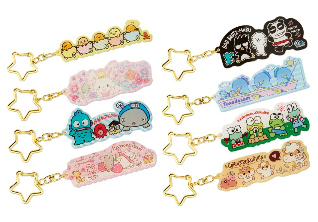 Japan Sanrio Keroppi / Gudetama / Hangyodon / Wish Me Mell / Bad Badtz Maru / Tuxedo Sam / Marron Cream / Coro Coro Kuririn Acrylic Keychain