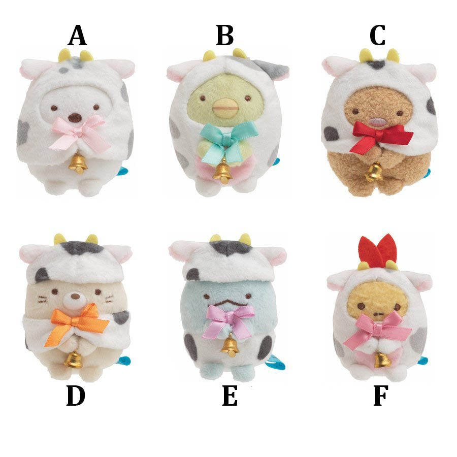 Japan San-X Sumikko Gurashi Mini Plush Doll Figure Soft Toy (Cow)