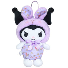 Lade das Bild in den Galerie-Viewer, Japan Sanrio Pompompurin / Cinnamoroll / My Melody / Kuromi / Hello Kitty / Sweet Piano / Pochacco Plush Doll Keychain (Flower Bunny)
